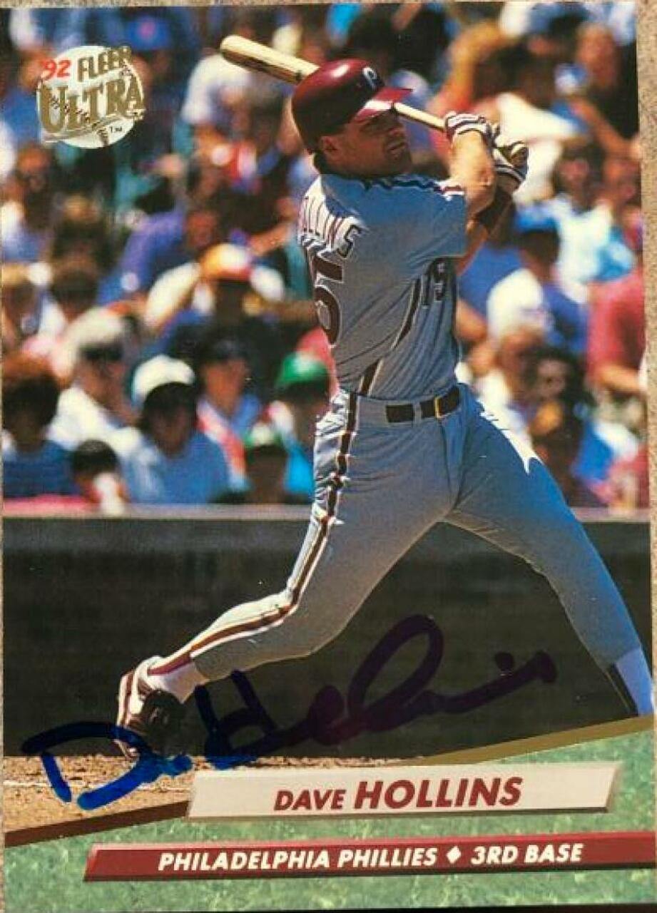 Dave Hollins Signed 1992 Fleer Ultra Baseball Card - Philadelphia Phillies - PastPros