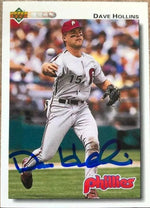 Dave Hollins Signed 1992 Upper Deck Baseball Card - Philadelphia Phillies
