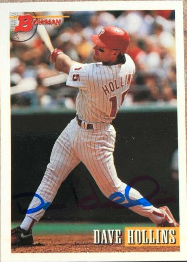Dave Hollins Signed 1993 Bowman Baseball Card - Philadelphia Phillies - PastPros