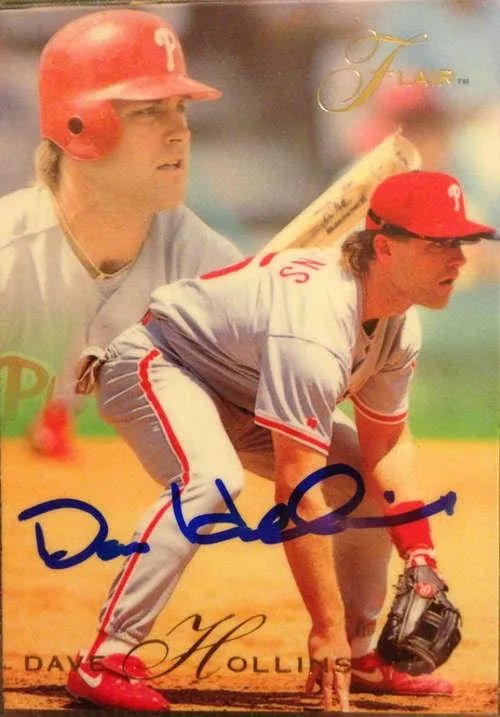 Dave Hollins Signed 1993 Flair Baseball Card - Philadelphia Phillies