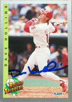 Dave Hollins Signed 1993 Fleer Round Trippers Baseball Card - Philadelphia Phillies