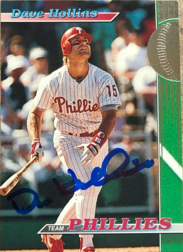 Dave Hollins Signed 1993 Stadium Club Baseball Card - Philadelphia Phillies - PastPros
