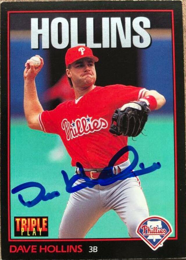 Dave Hollins Signed 1993 Triple Play Baseball Card - Philadelphia Phillies - PastPros