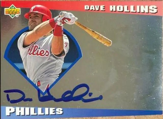 Dave Hollins Signed 1993 Upper Deck Diamond Gallery Baseball Card - Philadelphia Phillies
