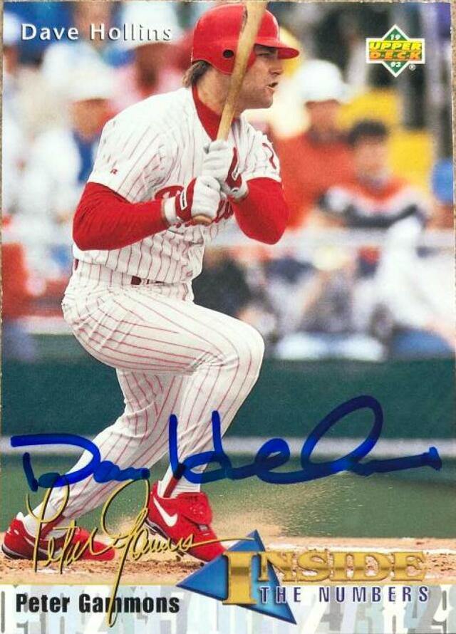 Dave Hollins Signed 1993 Upper Deck Inside the Numbers Baseball Card - Philadelphia Phillies - PastPros