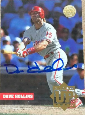 Dave Hollins Signed 1994 Leaf Clean Up Crew Baseball Card - Philadelphia Phillies