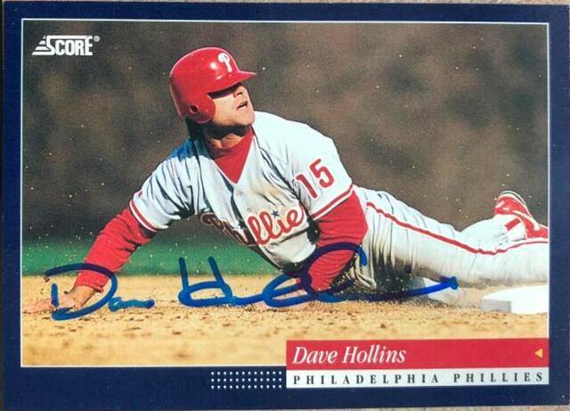 Dave Hollins Signed 1994 Score Baseball Card - Philadelphia Phillies - PastPros