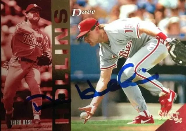 Dave Hollins Signed 1994 Score Select Baseball Card - Philadelphia Phillies