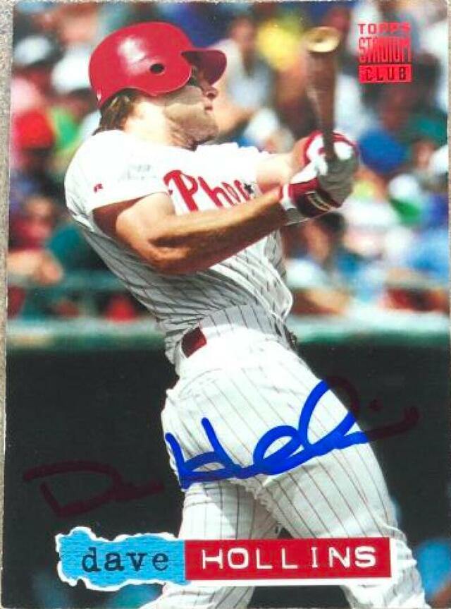 Dave Hollins Signed 1994 Stadium Club Baseball Card - Philadelphia Phillies - PastPros
