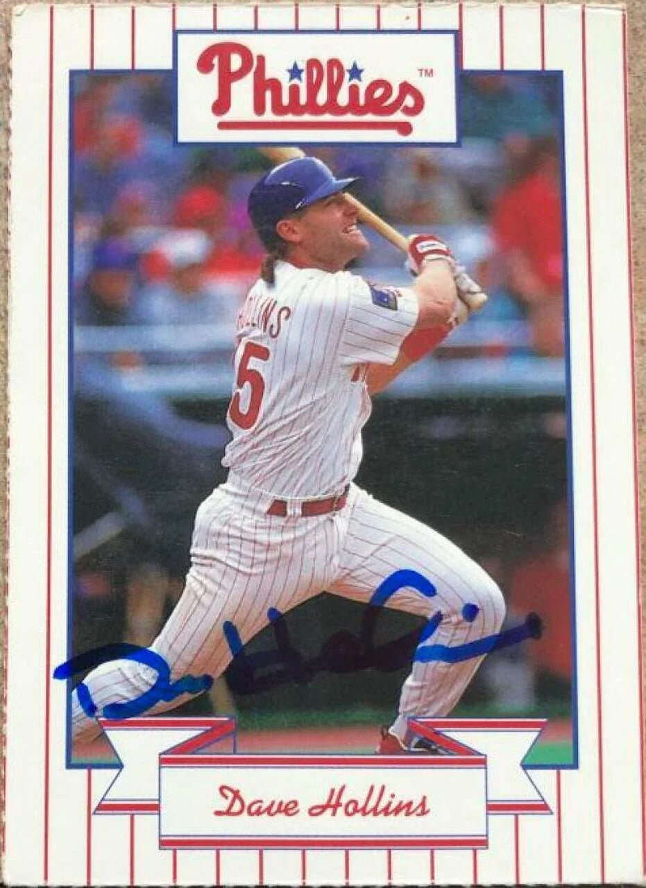 Dave Hollins Signed 1994 Team Issue Baseball Card - Philadelphia Phillies