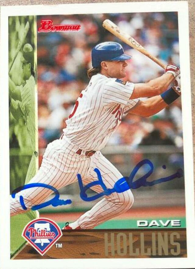 Dave Hollins Signed 1995 Bowman Baseball Card - Philadelphia Phillies - PastPros