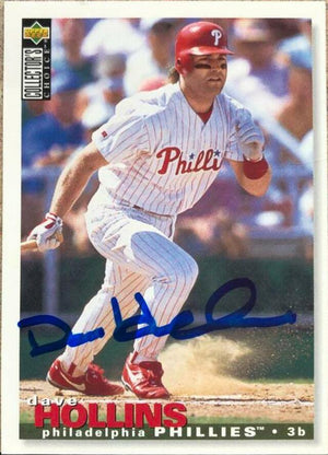 Dave Hollins Signed 1995 Collector's Choice Baseball Card - Philadelphia Phillies - PastPros