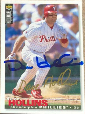 Dave Hollins Signed 1995 Collector's Choice Gold Signature Baseball Card - Philadelphia Phillies - PastPros