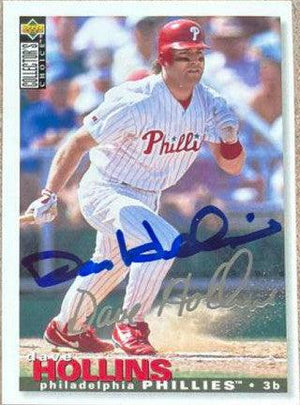 Dave Hollins Signed 1995 Collector's Choice Silver Signature Baseball Card - Philadelphia Phillies - PastPros