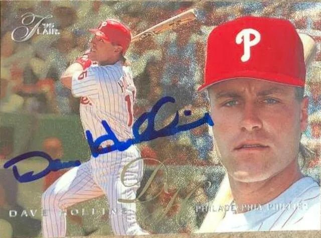 Dave Hollins Signed 1995 Flair Baseball Card - Philadelphia Phillies