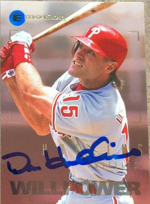 Dave Hollins Signed 1995 Fleer Emotion Baseball Card - Philadelphia Phillies
