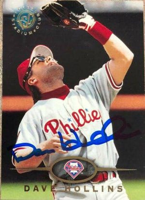 Dave Hollins Signed 1995 Stadium Club Baseball Card - Philadelphia Phillies - PastPros