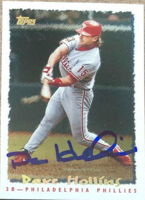 Dave Hollins Signed 1995 Topps Cyberstats Baseball Card - Philadelphia Phillies - PastPros
