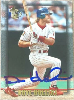 Dave Hollins Signed 1995 Topps Embossed Baseball Card - Philadelphia Phillies