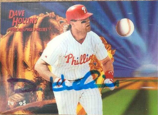 Dave Hollins Signed 1995 UC3 Baseball Card - Philadelphia Phillies - PastPros