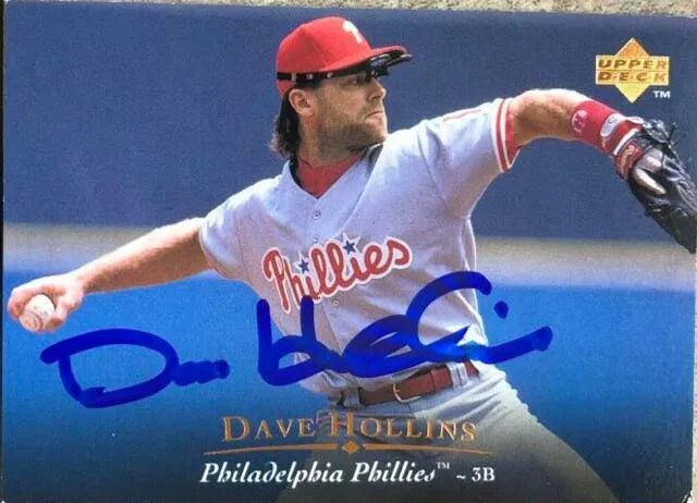 Dave Hollins Signed 1995 Upper Deck Baseball Card - Philadelphia Phillies
