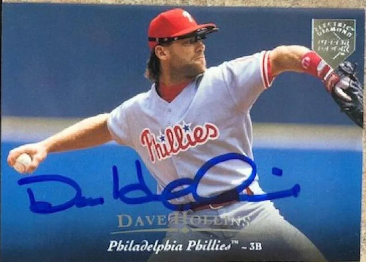 Dave Hollins Signed 1995 Upper Deck Electric Diamond Baseball Card - Philadelphia Phillies