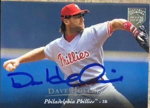 Dave Hollins Signed 1995 Upper Deck Electric Diamond Baseball Card - Philadelphia Phillies
