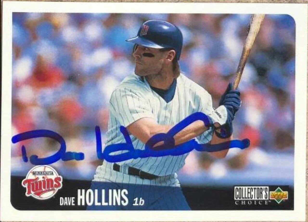 Dave Hollins Signed 1996 Collector's Choice Baseball Card - Minnesota Twins