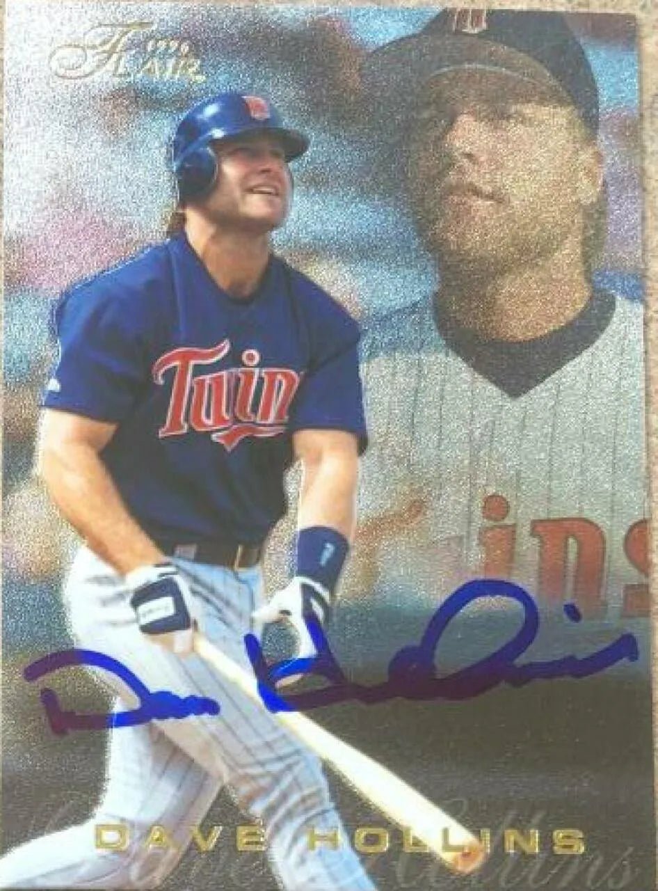 Dave Hollins Signed 1996 Flair Baseball Card - Minnesota Twins
