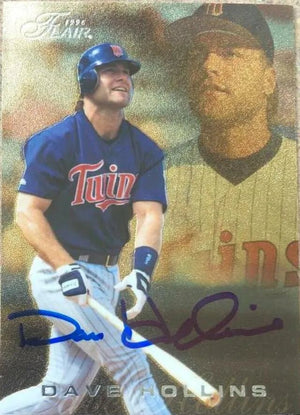 Dave Hollins Signed 1996 Flair Silver/Gold Baseball Card - Minnesota Twins
