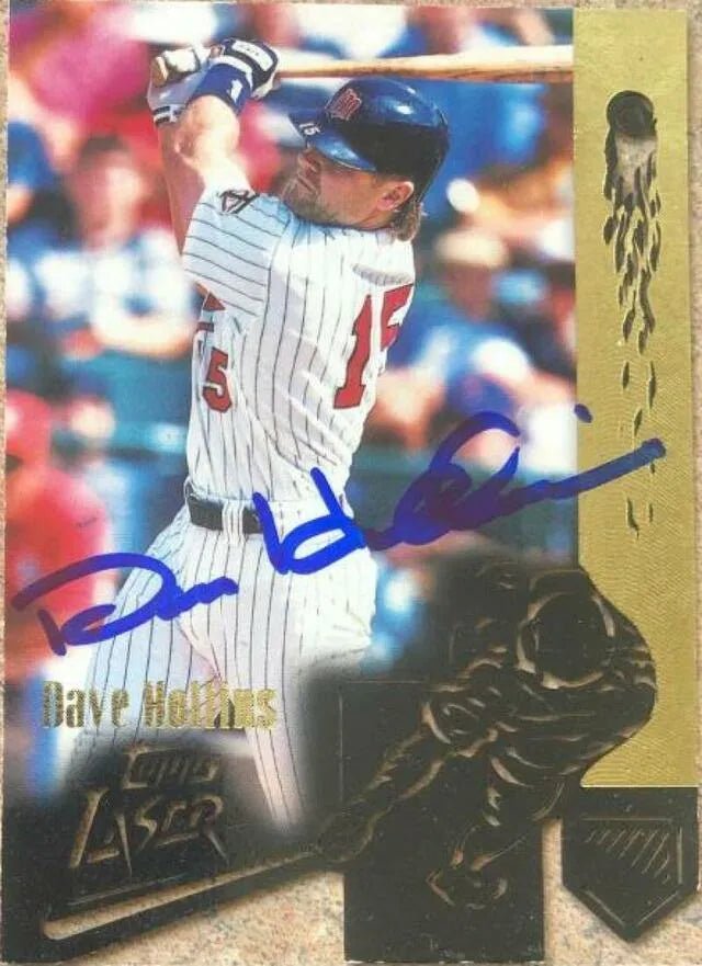 Dave Hollins Signed 1996 Topps Laser Baseball Card - Minnesota Twins