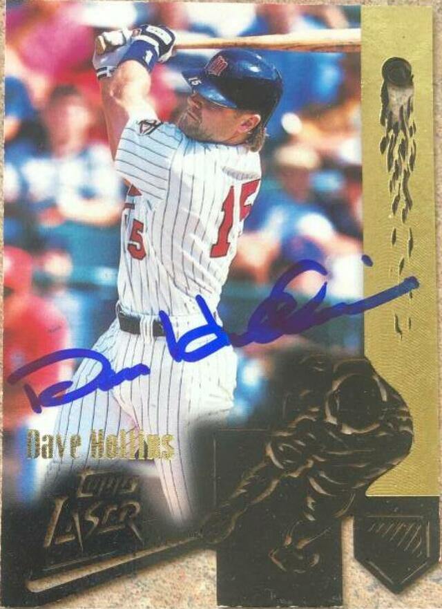Dave Hollins Signed 1996 Topps Laser Baseball Card - Minnesota Twins - PastPros