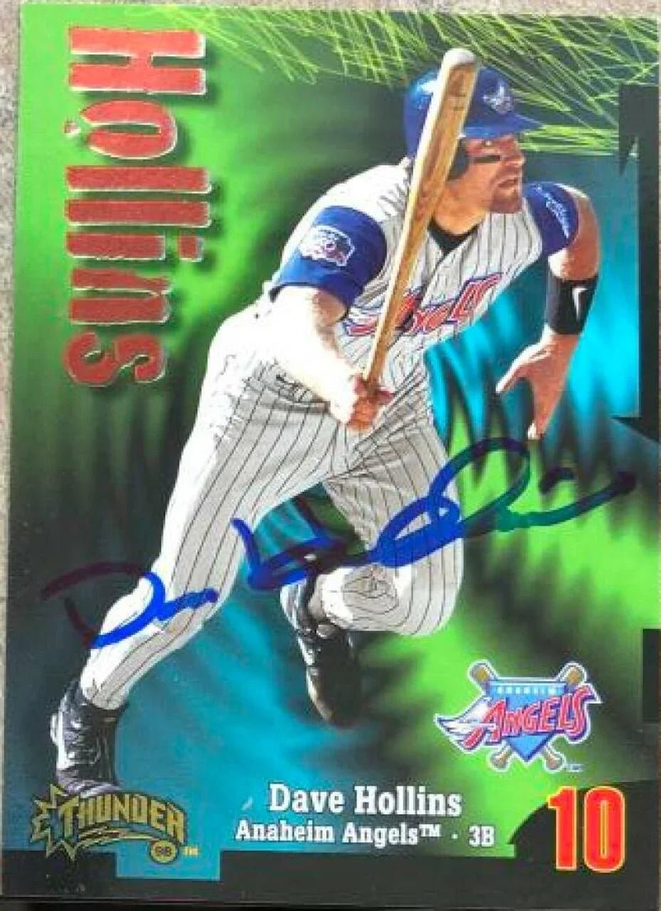 Dave Hollins Signed 1999 Skybox Thunder Baseball Card - Anaheim Angels