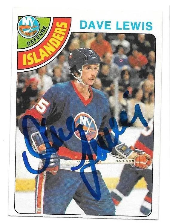Dave Lewis Signed 1978-79 O-Pee-Chee Hockey Card - New York Islanders