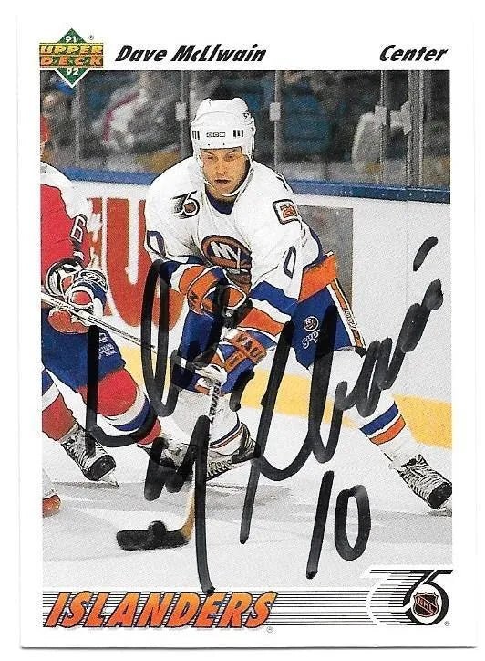 Dave McLlwain Signed 1991-92 Upper Deck Hockey Card - New York Islanders
