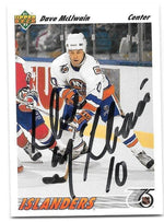 Dave McLlwain Signed 1991-92 Upper Deck Hockey Card - New York Islanders - PastPros