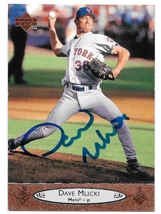 Dave Mlicki Signed 1996 Upper Deck Baseball Card - New York Mets