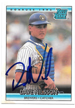 Dave Nilsson Signed 1992 Donruss Baseball Card - Milwaukee Brewers - PastPros