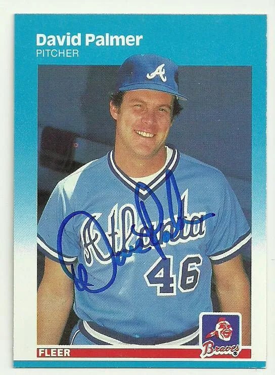 Dave Palmer Signed 1987 Fleer Baseball Card - Atlanta Braves