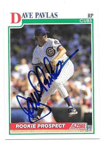 Dave Pavlas Signed 1991 Score Baseball Card - Chicago Cubs