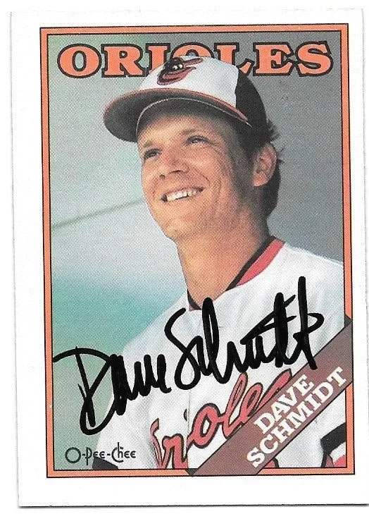Dave Schmidt Signed 1988 O-Pee-Chee Baseball Card - Baltimore Orioles