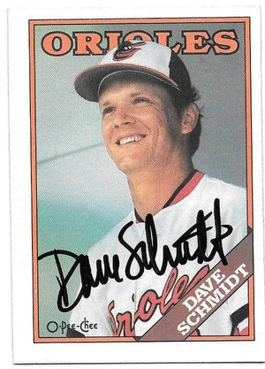 Dave Schmidt Signed 1988 O-Pee-Chee Baseball Card - Baltimore Orioles