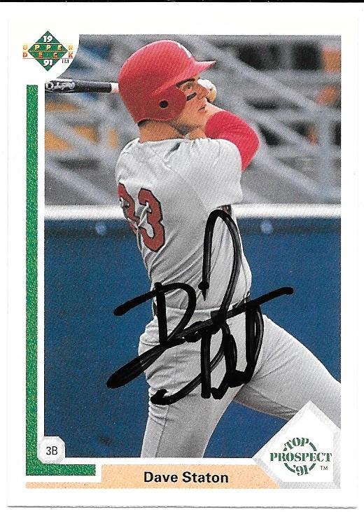 Dave Staton Signed 1991 Upper Deck Baseball Card - San Diego Padres - PastPros