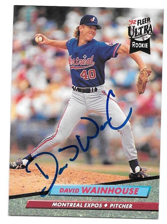 Dave Wainhouse Signed 1992 Fleer Ultra Baseball Card - Montreal Expos - PastPros