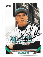 Dave Weathers Signed 1993 Topps Baseball Card - Florida Marlins