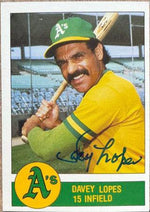 Davey Lopes Signed 1982 Granny Goose Baseball Card - Oakland A's - PastPros