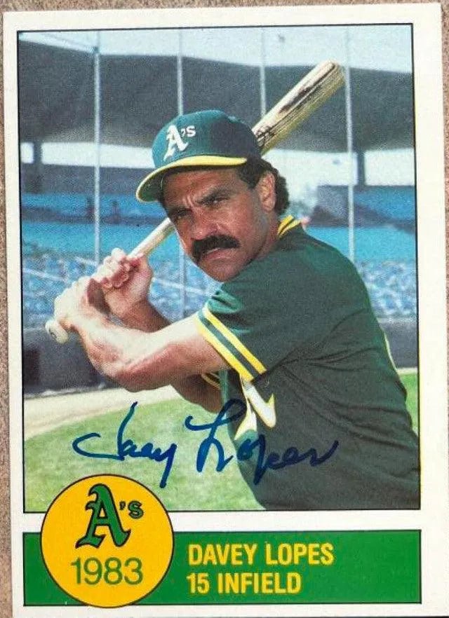 Davey Lopes Signed 1983 Granny Goose Baseball Card - Oakland A's