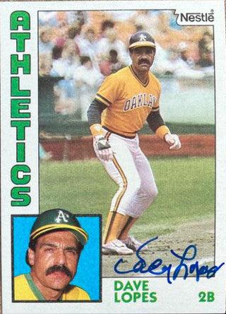 Davey Lopes Signed 1984 Nestle Baseball Card - Oakland A's - PastPros