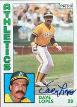 Davey Lopes Signed 1984 Nestle Baseball Card - Oakland A's