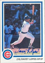 Davey Lopes Signed 1985 7Up Baseball Card - Chicago Cubs